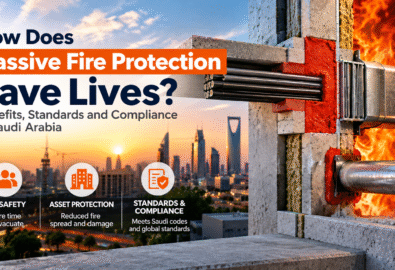 Passive fire protection in Saudi Arabia showing firestop systems protecting building penetrations